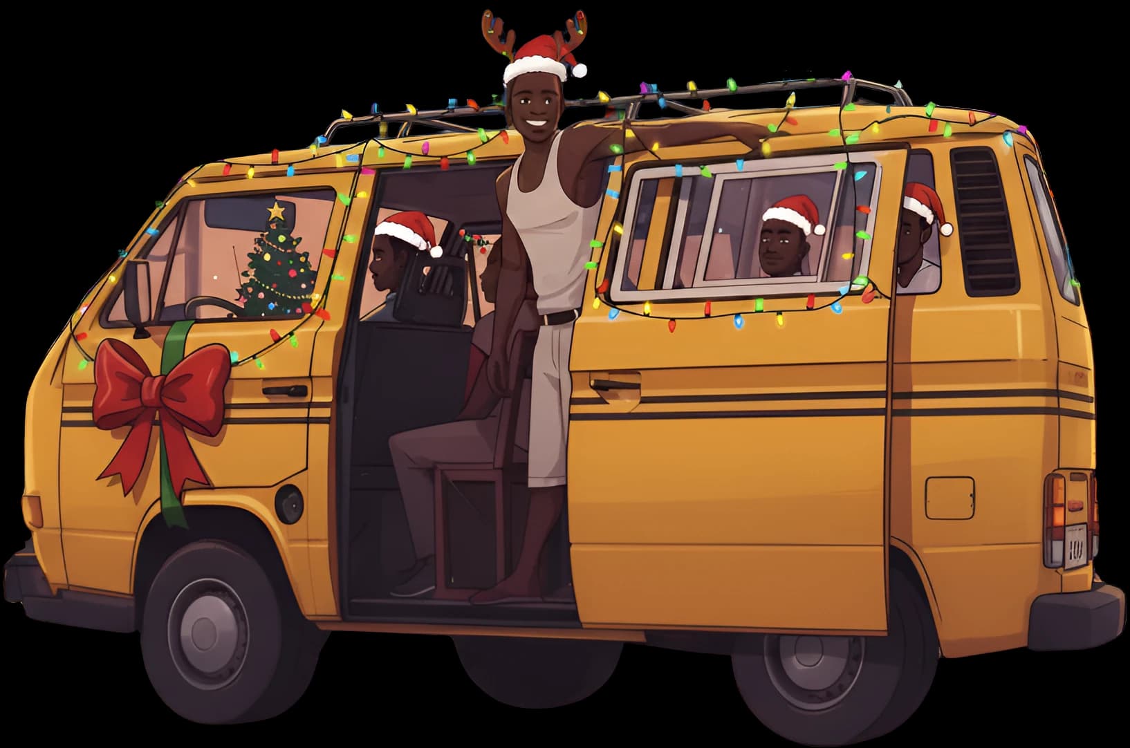 Lagos Danfo Bus with Christmas decorations