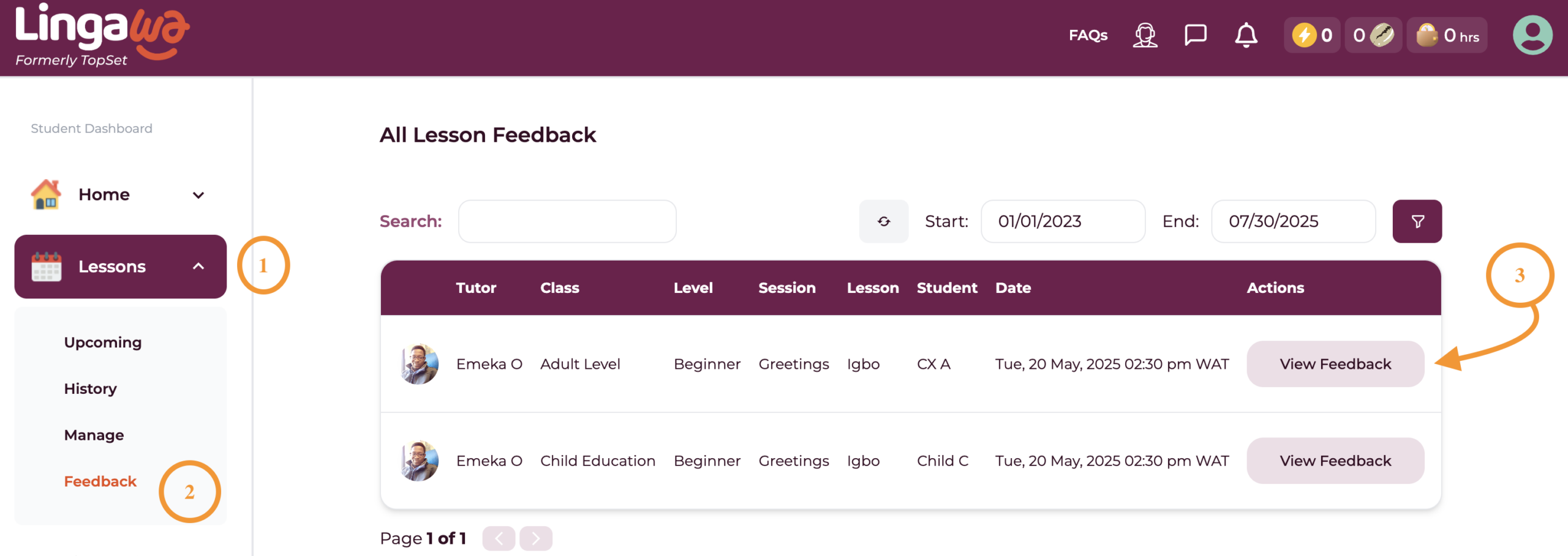 How to view tutor feedback